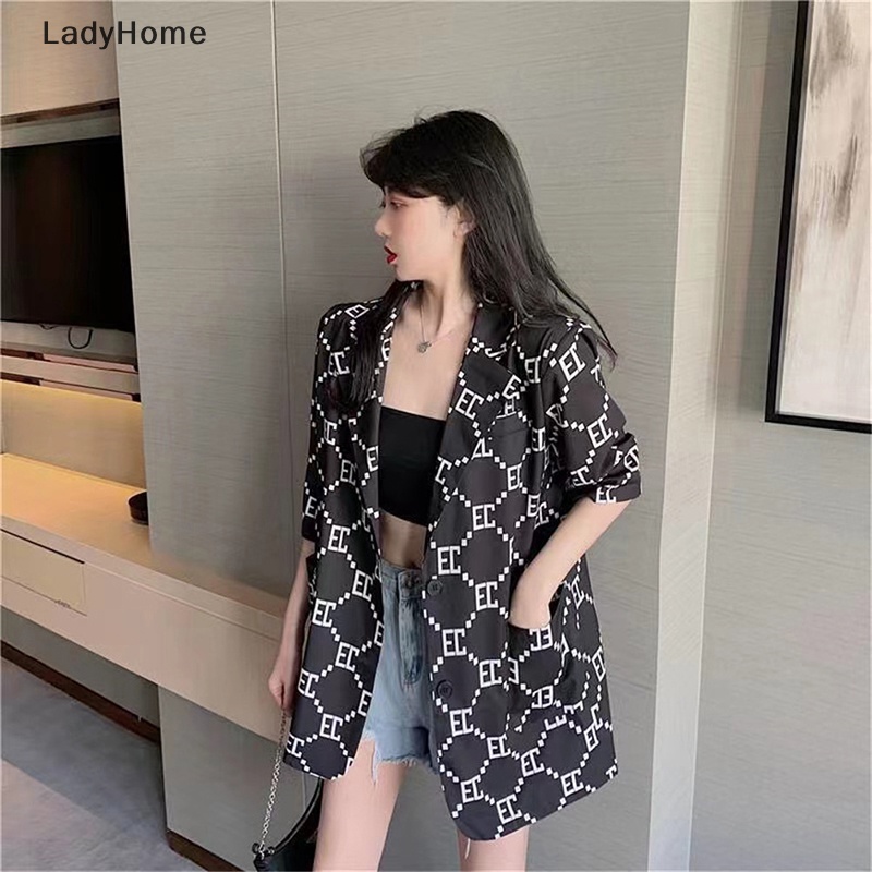 Áo Khoác Blazer Mỏng In Họa Tiết Thời Trang Công Sở Mùa Hè Cho Nữ