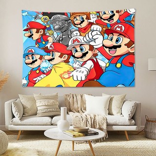 Thảm Vải Treo Tường In Hình Hoạt Hình Super Mario