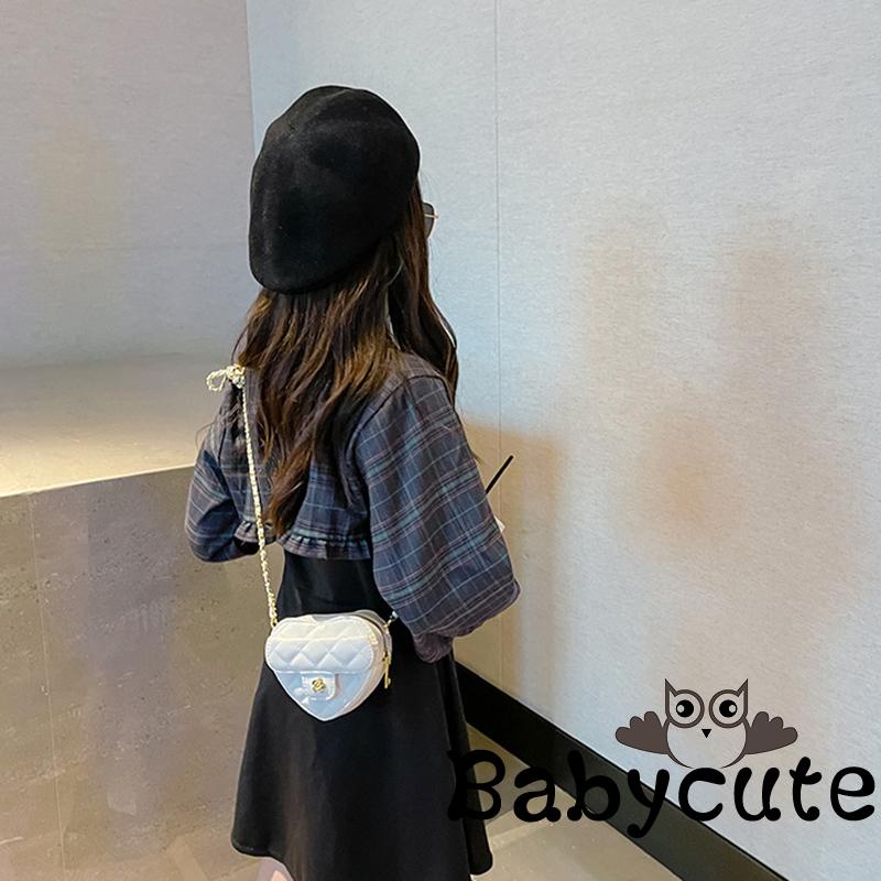 Túi Da PU Đeo Chéo Mini Hình Trái Tim Đựng Tiền Xu Dành Cho Bé Gái
