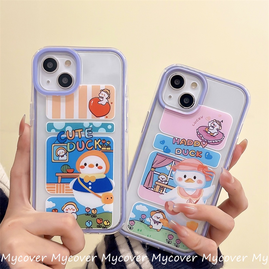 Ốp Điện Thoại Silicon Mềm Hình Chú Vịt Hoạt Hình Dễ Thương Cho iPhone 14 13 12 11 Pro Max X XR Xs Max 6 7 8 Plus