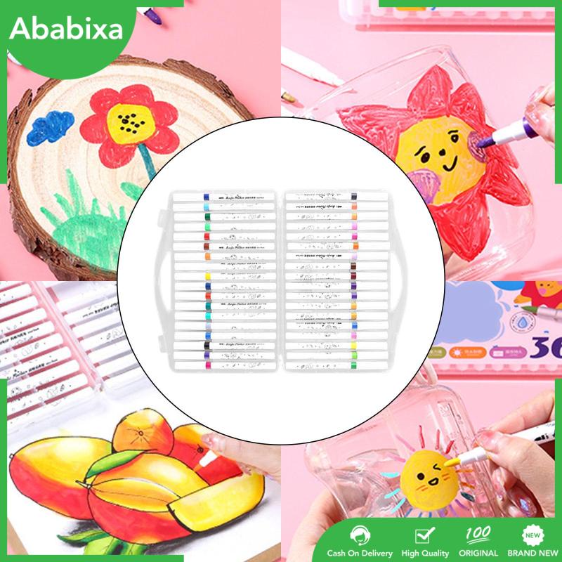 Bộ 18 / 24 / 36 Bút Lông Acrylic Vẽ Tranh Màu Gỗ / Kính / Đánh Dấu Bằng Vải Canvas DIY