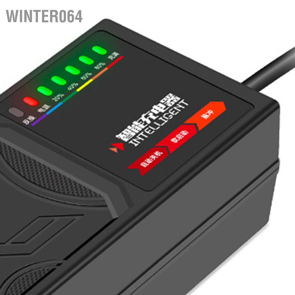 Winter064 Bộ sạc Electromobile pin thông minh với 7 đèn báo cho xe đạp điện Scooter