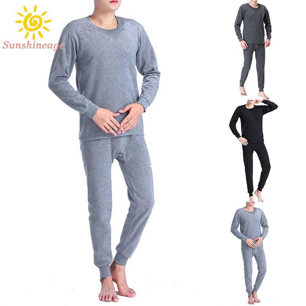 Bộ Áo Thun Cổ Tròn Ôm Dáng + Quần Dài Siêu Mềm Thời Trang Cho Nam