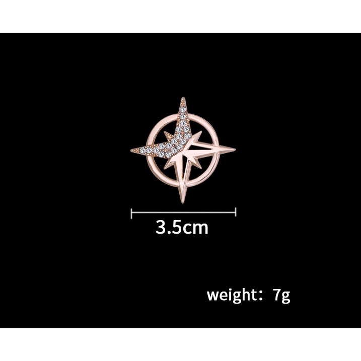 Ghim Cài Áo Hình Ngôi Sao Sáu Cánh Đính Đá Thời Trang Cho Nam