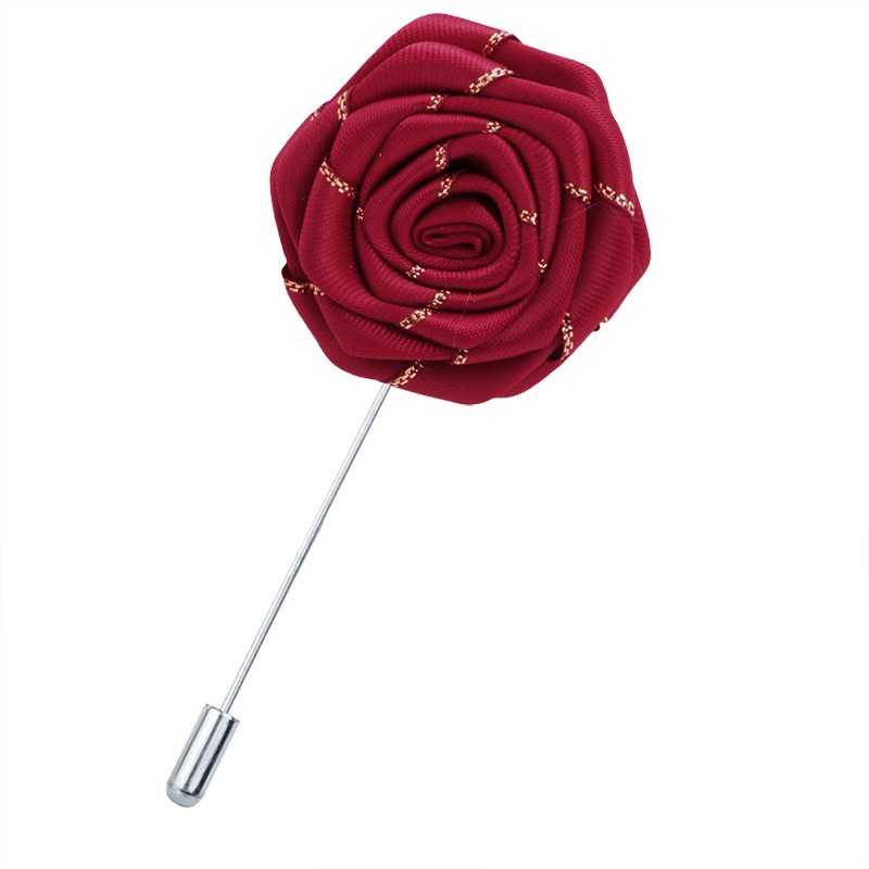 Ghim Cài Áo Hình Hoa Hồng Phối Dây Ruy Băng Dài Thời Trang Âu Mỹ Cho Nam
