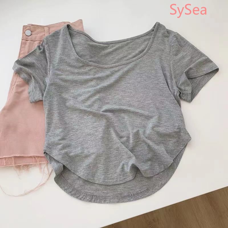 Áo Kiểu Cổ Vuông Dáng Ngắn Thời Trang Hè Trẻ Trung Cho Nữ