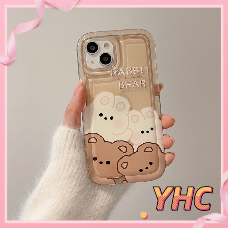 Ốp Lưng iPhone Hoạt hình gấu con, chó con, thỏ trắng, túi khí chống rơi, vỏ mềm giảm chấn trong suốt Cho Iphone 6 / 6S / 6splus / se / 7 / 7plus / 8 / 8plus / X / xs / xsmax / 11 / 12 / 13 / 14 / Plus / pro max-724