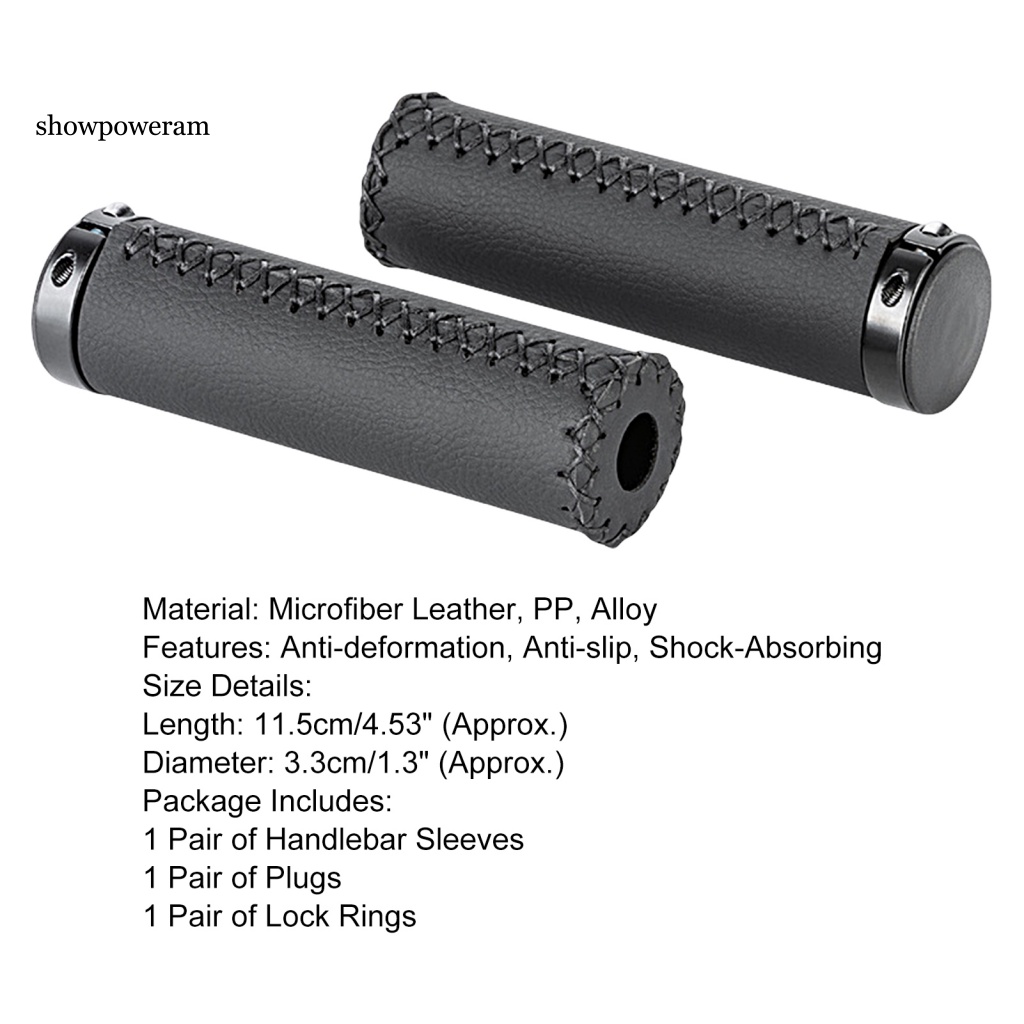 1 Bộ Vỏ Bọc Tay Lái Xe Đạp Bằng Da Vi Sợi Gọn Nhẹ Chống Mòn