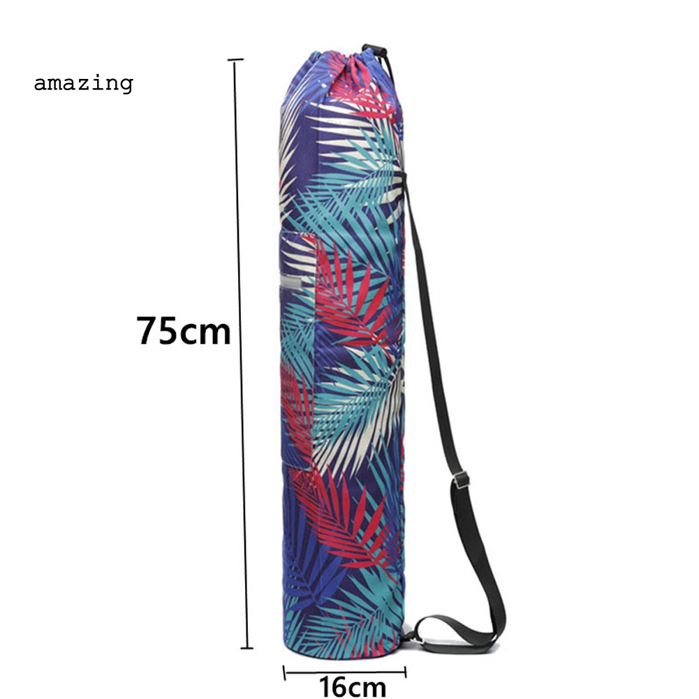 Túi Canvas Dây Rút Đeo Vai Đựng Thảm Tập Yoga / Gym In Họa Tiết