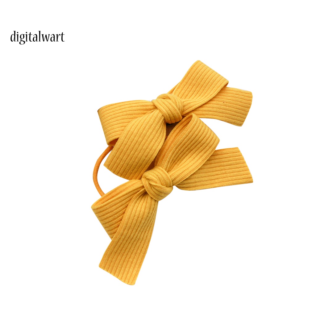 Kỹ Thuật Số| Set 2 Dây Cột Tóc Co Giãn Đính Nơ Dệt Kim Cho Nữ