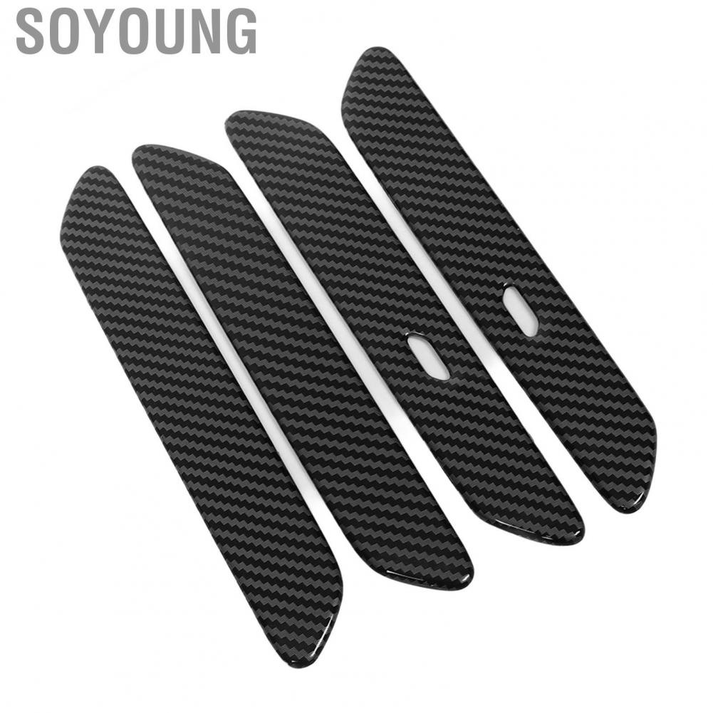 Soyoung Car Door Handle  Lightweight ABS Plastic Side Door Handle Cover Trim Carbon Fiber Style for Automotive