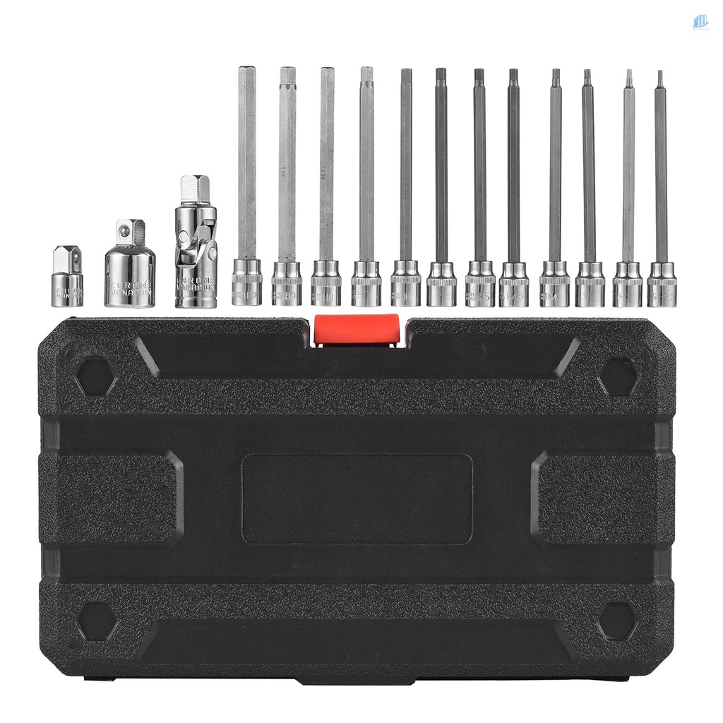 Bộ 15 Mũi Khoan Thông Minh 3 / 8 "Drive Metric Long Allen Hex | Bộ 12 / 12 Miếng Dán Trang Trí | Kích Thước 3mm 10mm 3mm 10mm | Trục Dài 6 "6" Chuyên Dụng Chất Lượng Cao | Mũi Khoan Thép Cao Cấp S2 S2 Chuyên Dụng | Ổ Cắm Điện Cr-V Chịu Lực Tốt Tiện Dụng |