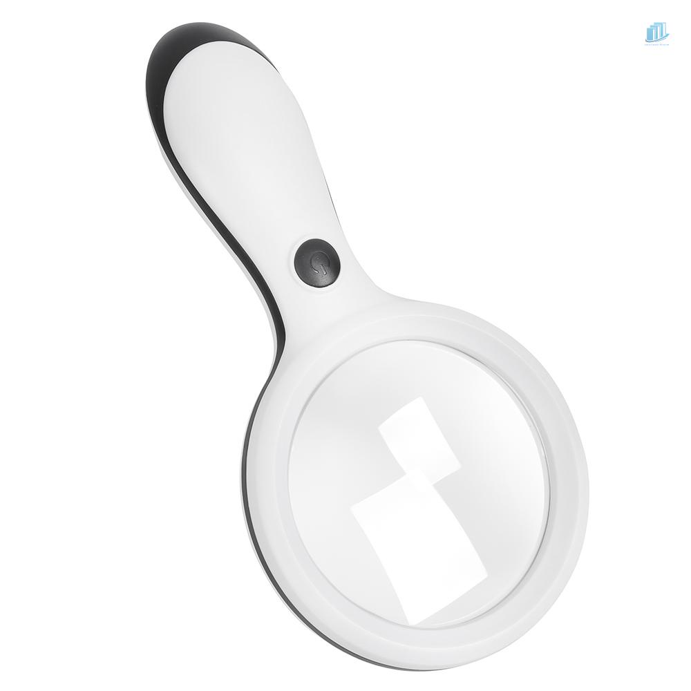 Kính Lúp Cầm Tay 10X Đường Kính Lớn 88mm Có Đèn LED Ấm Áp