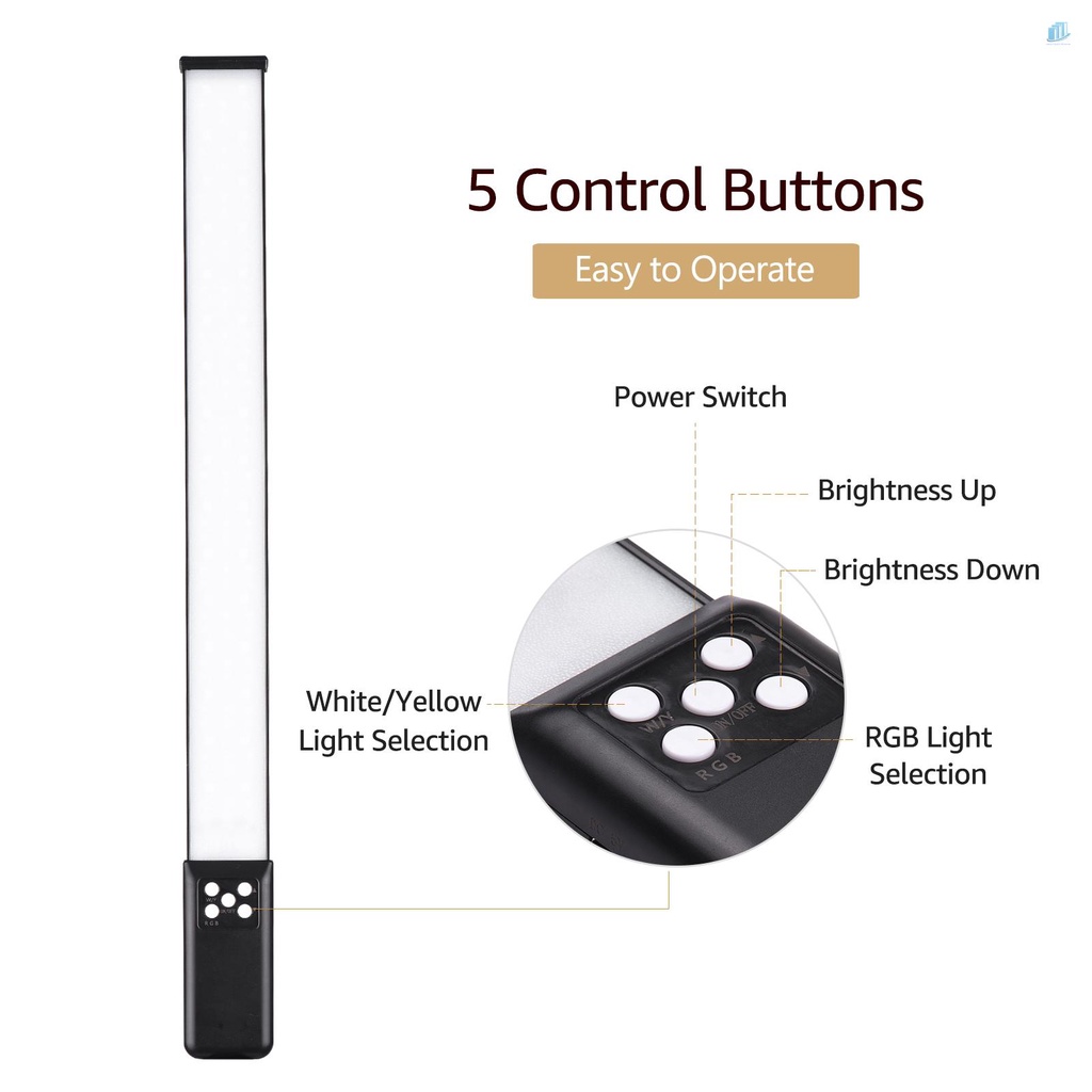 ANDOER Smartwatchinone Đèn LED RGB 3000K-5700K CRI95 Cầm Tay Có Thể Điều Chỉnh Độ Sáng Kèm Cáp Sạc USB