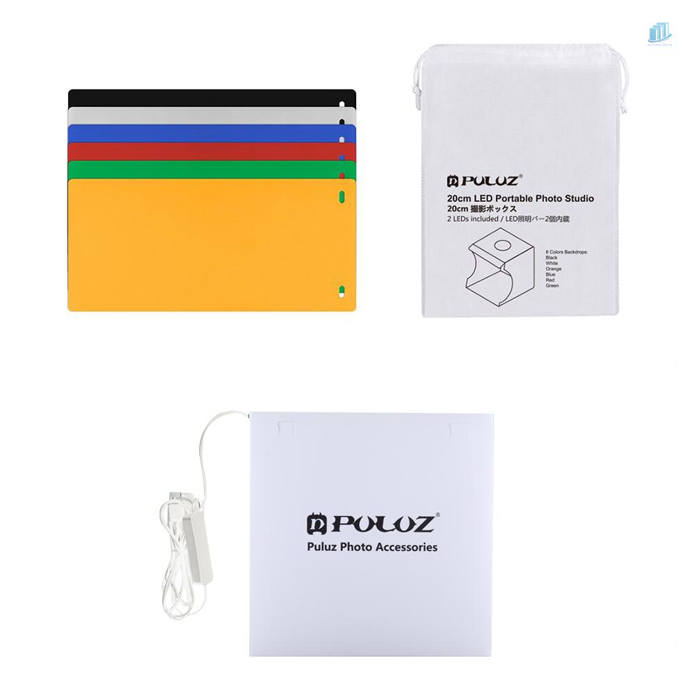 PULUZ Bộ Hộp Đèn Led Mini Có Thể Gấp Gọn Tiện Dụng Dùng Chụp Ảnh