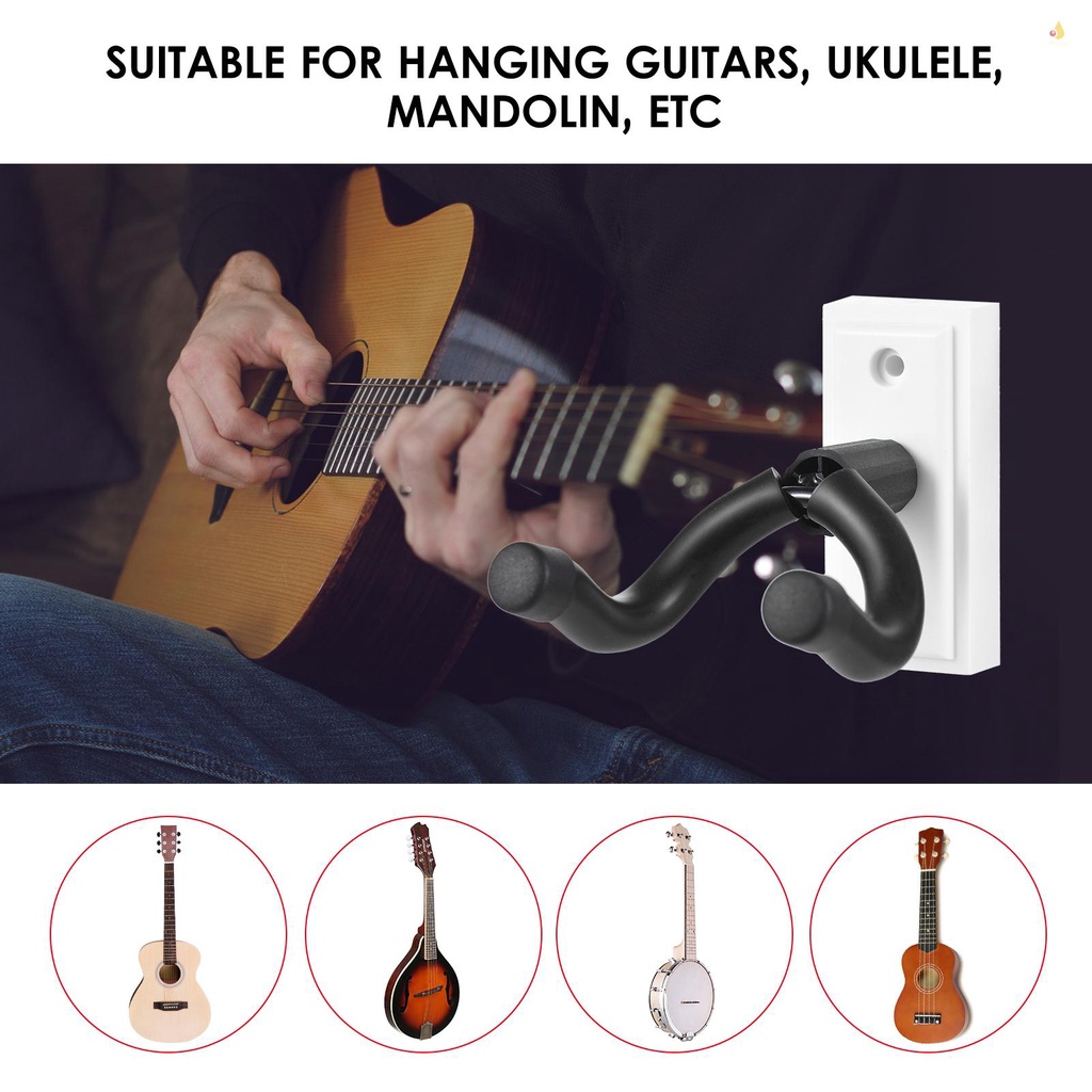 Giá Đỡ Đàn Guitar Gắn Tường Bằng Kim Loại Màu Đen Chắc Chắn Đa Năng Tiện Dụng