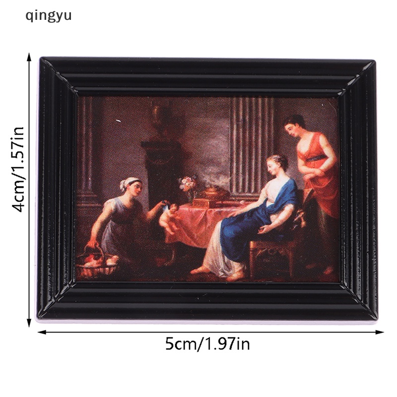 Khung Tranh Sơn Dầu Mini Trang Trí Nhà Búp Bê Tỉ Lệ 1 / 12