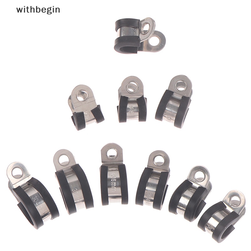 Bộ 2 Kẹp Ống Cao Su Bằng Thép Không Gỉ 304 Chất Lượng Cao Phụ Kiện Trang Trí Xinh Xắn Dành Cho Xe Hơi