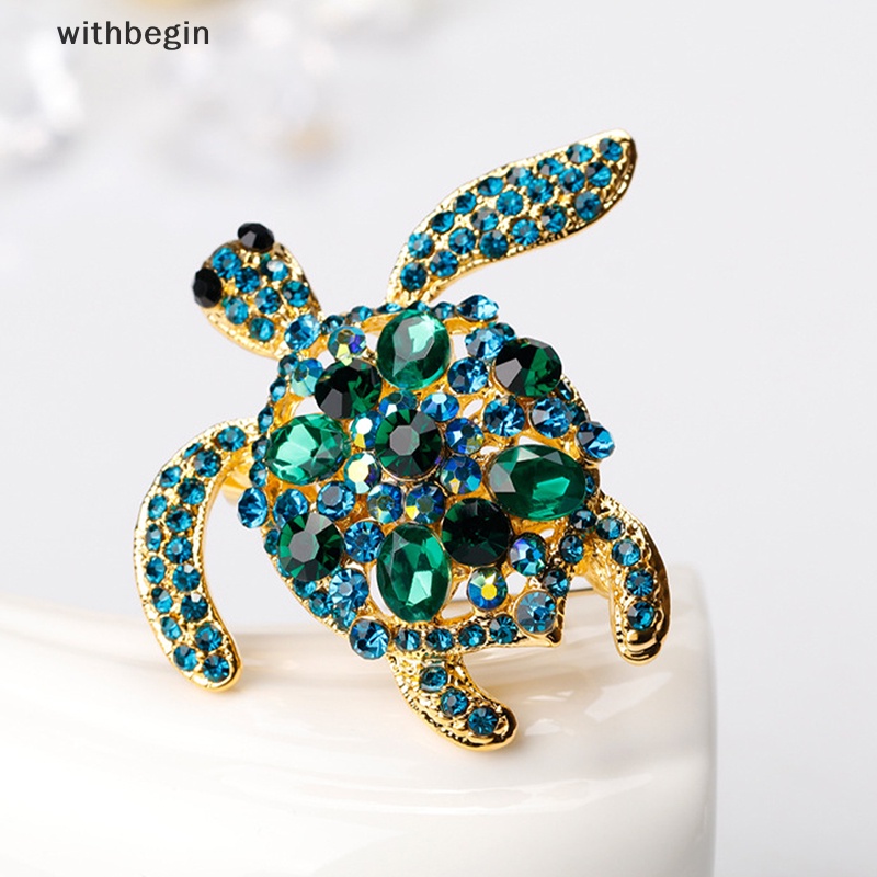 Ghim Cài Áo Hình Rùa Biển Đính Đá Xanh Lá Hợp Thời Trang Cho Nữ