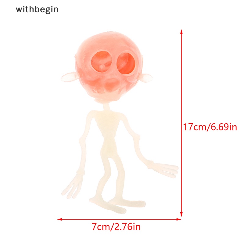 Đồ Chơi Quả Bóng Bóp Hình Đầu Lâu Người Ngoài Hành Tinh Phong Cách Gothic Cho Halloween