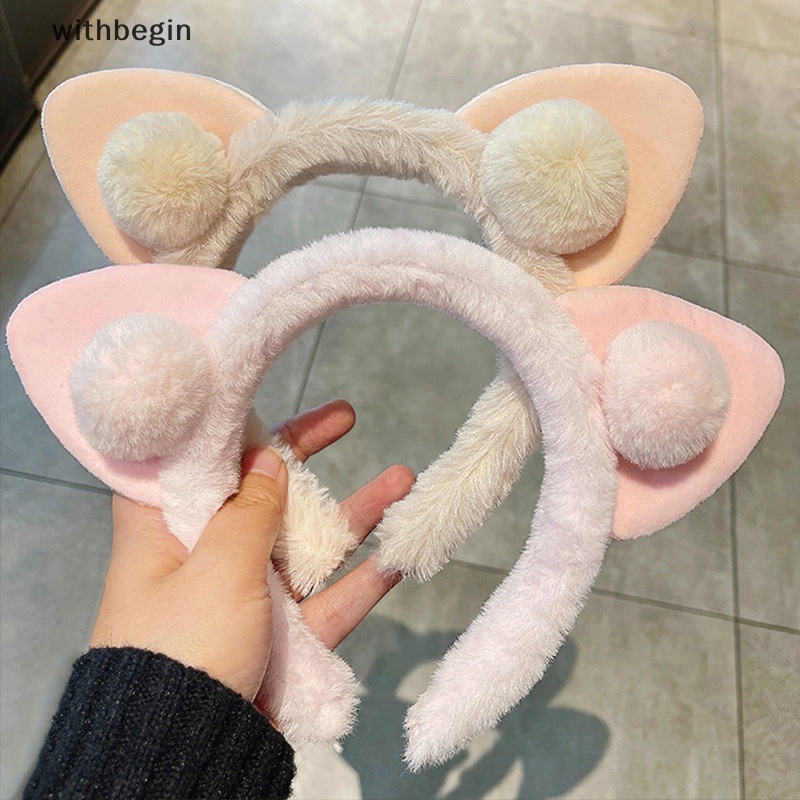 1 Băng Đô Tai Mèo Bằng Vải Bông Thời Trang Dành Cho Nữ Rửa Mặt