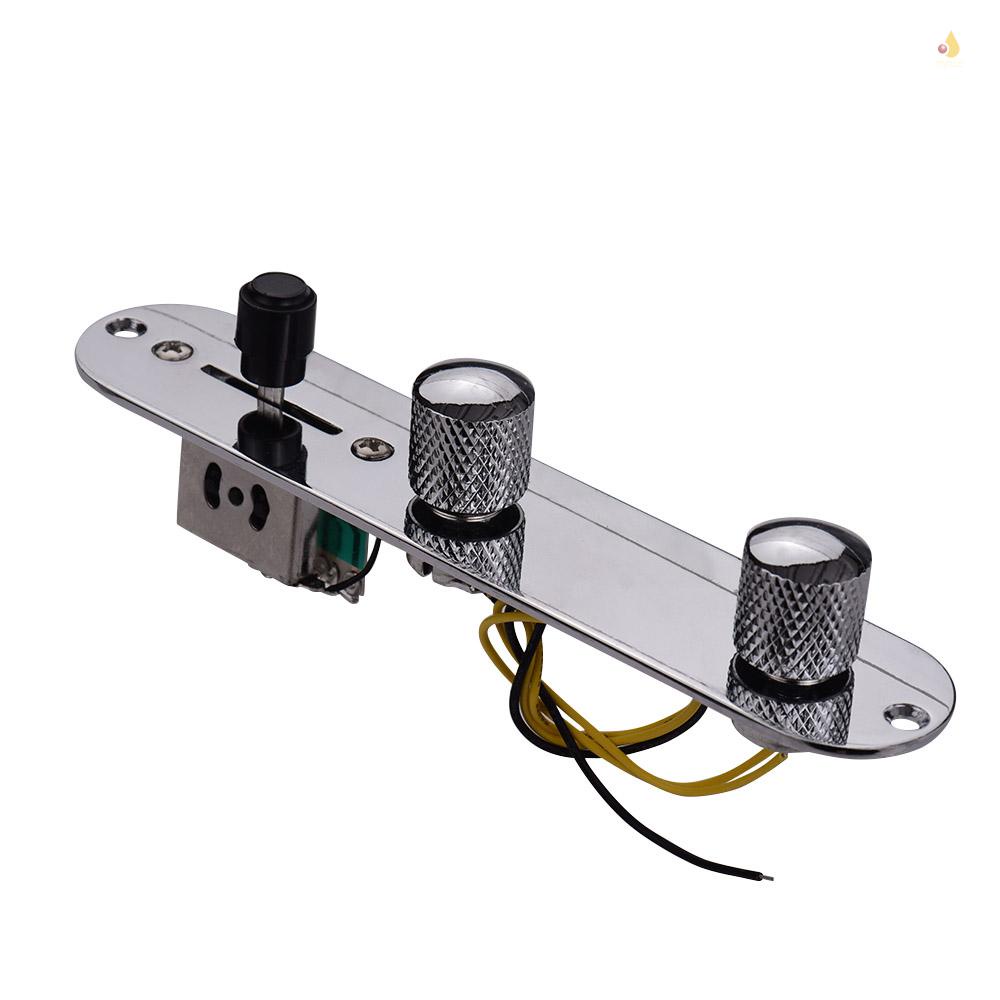 Bảng Điều Khiển + Núm Vặn Thay Thế Màu Bạc Cho Đàn Guitar