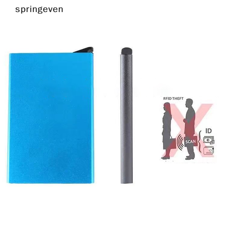 Ví Đựng Thẻ ID / Danh Thiếp Bằng Kim Loại Nhôm Mỏng Chống Trộm Cho Nam Và Nữ