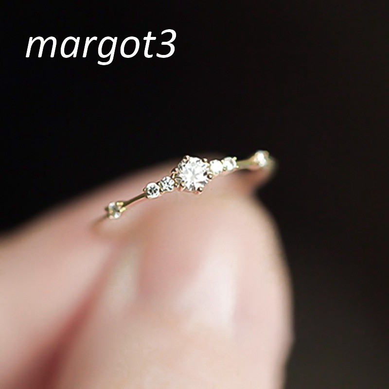 Nhẫn Đính Kim Cương Nhân Tạo 7 Cái Nhỏ Thời Trang Cho Nữ