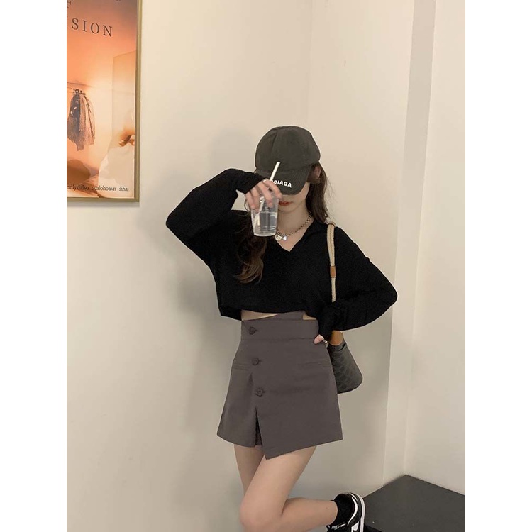 Quần Short Lưng Cao Thời Trang Hàn Quốc Cá Tính Cho Nữ