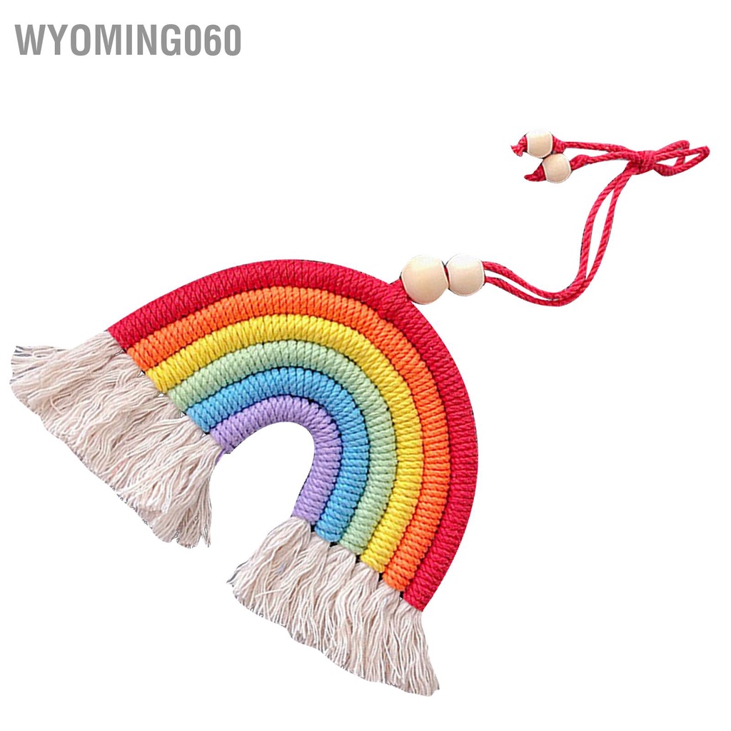 Wyoming060 Trang trí mặt dây chuyền ô tô dệt đầy màu sắc Dây đai đồng Chuông treo Mặt cho gia đình