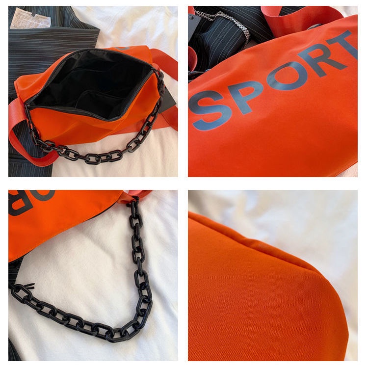 Niche Túi Đeo Chéo Vải Oxford Hình Trụ Đơn Giản Phong Cách Hip Hop Đường Phố Cá Tính Dễ Phối Đồ Cho Nam Và Nữ Haobing boutiqu