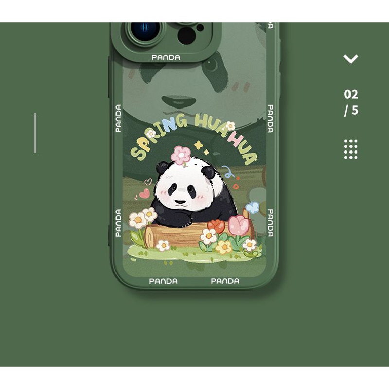 Ốp Điện Thoại Silicon Dẻo In Hình Gấu Trúc Và Hoa Xinh Xắn Cho Iphone 13 14Promax 14 12 11