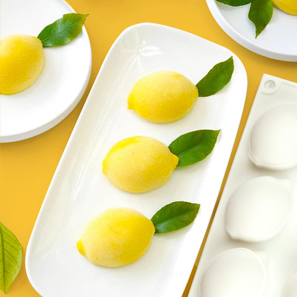 Khuôn Silicone 15 Ngăn Làm Bánh Tráng Miệng Hình Quả Chanh Độc Đáo