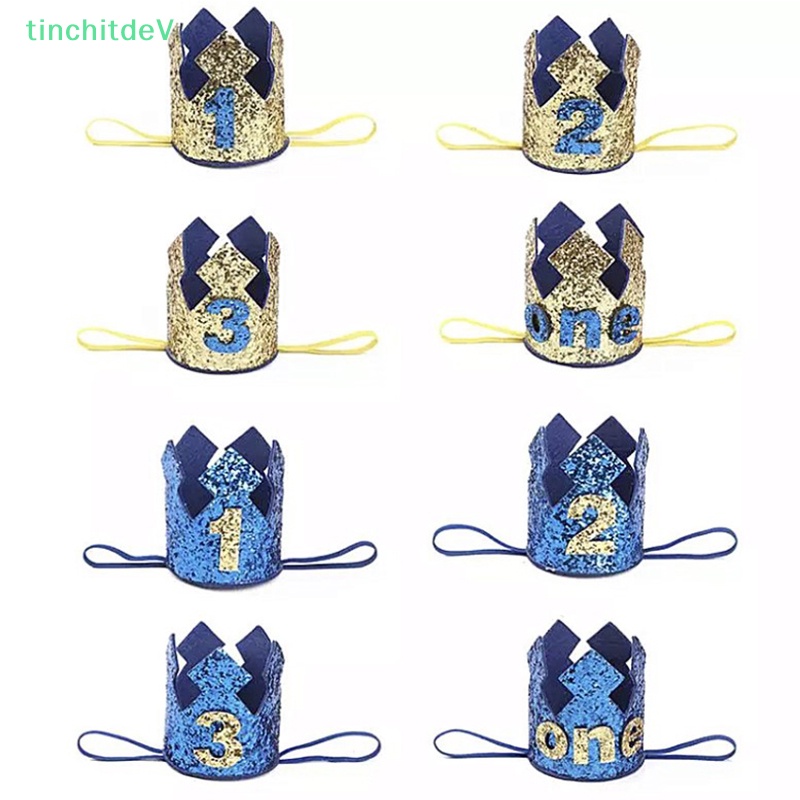 Băng Đô Hình Vương Miện Màu Vàng / Xanh Dương Xinh Xắn Cho Bé Gái