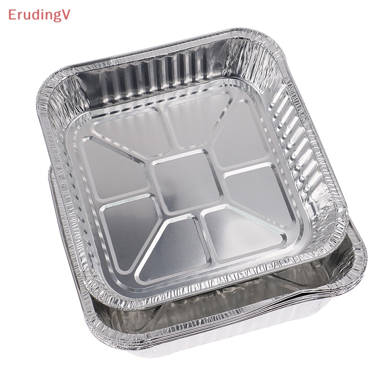 [ErudingV] Set 10 Khay Lá Nhôm Hình Vuông Dùng Để Nướng Bánh [Mới]
