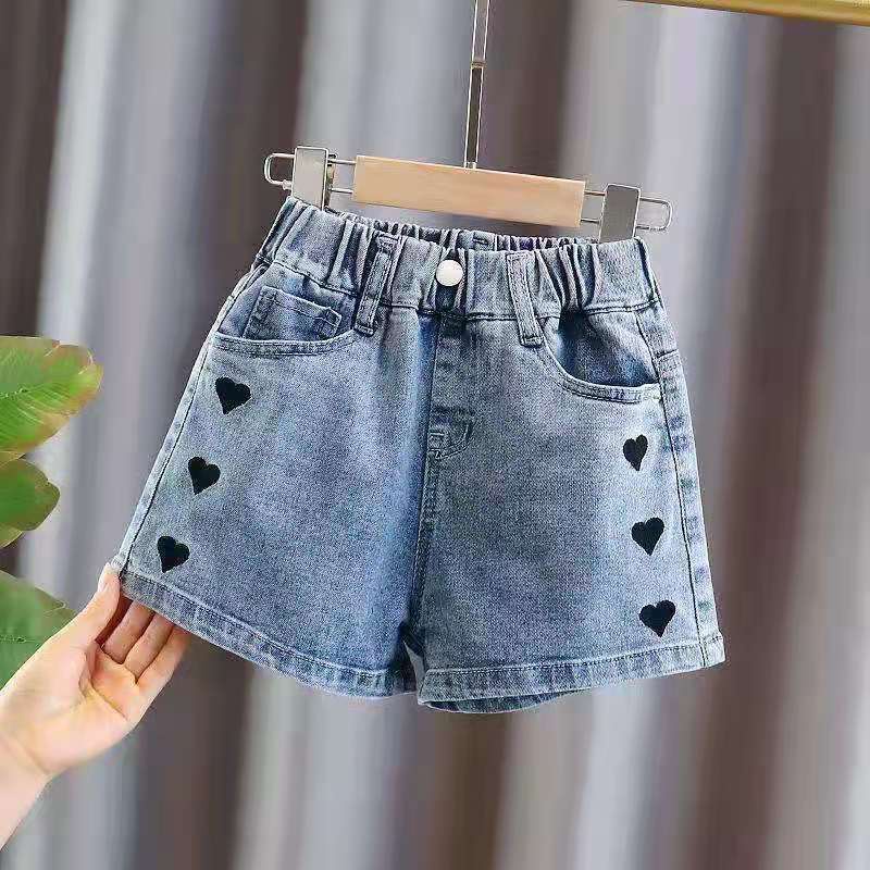 Quần Short Denim Lưng Cao Dáng Rộng Phong Cách Hàn Quốc Thời Trang Mùa Hè 2021 Mới Cho Bé Gái PIO8