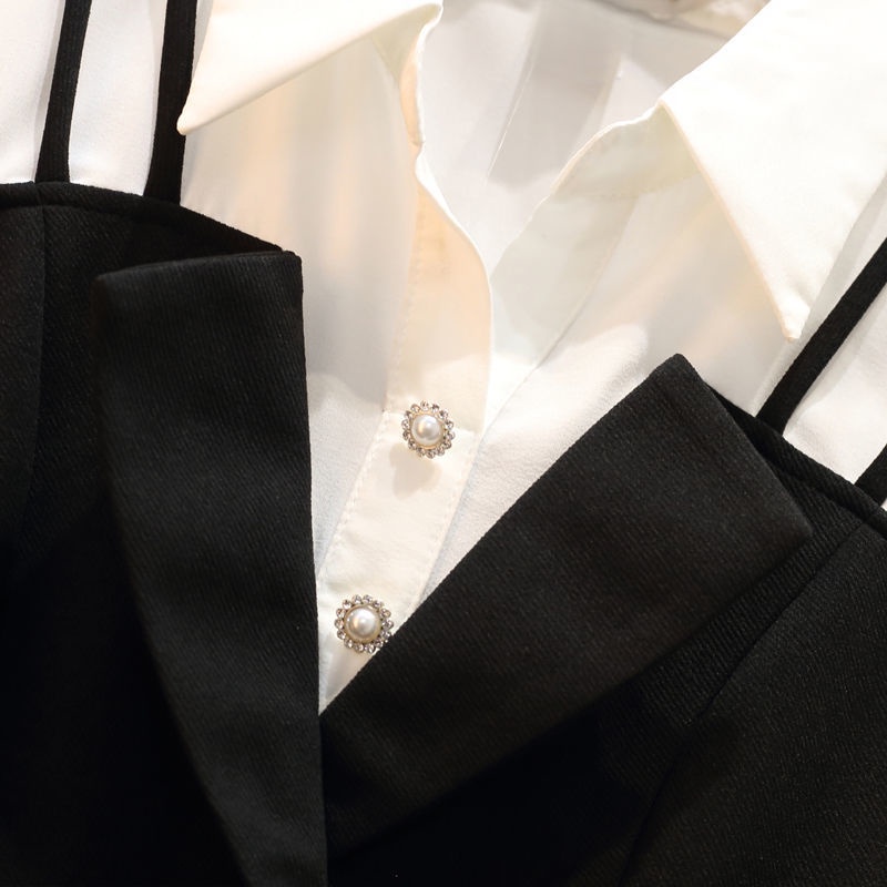 Đầm Sơ Mi Giả Hai Lớp Dáng Chữ A Tay Phồng Cổ Bẻ Màu Sáng Thời Trang Mùa Hè Cho Bạn Gái