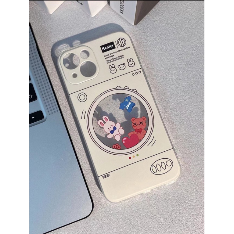 ✅Ốp Điện Thoại Dẻo Trong Suốt Họa Tiết Hoạt Hình Máy Giặt Độc Đáo Cho iPhone14plusmax 13 12 14Pro U2T7
