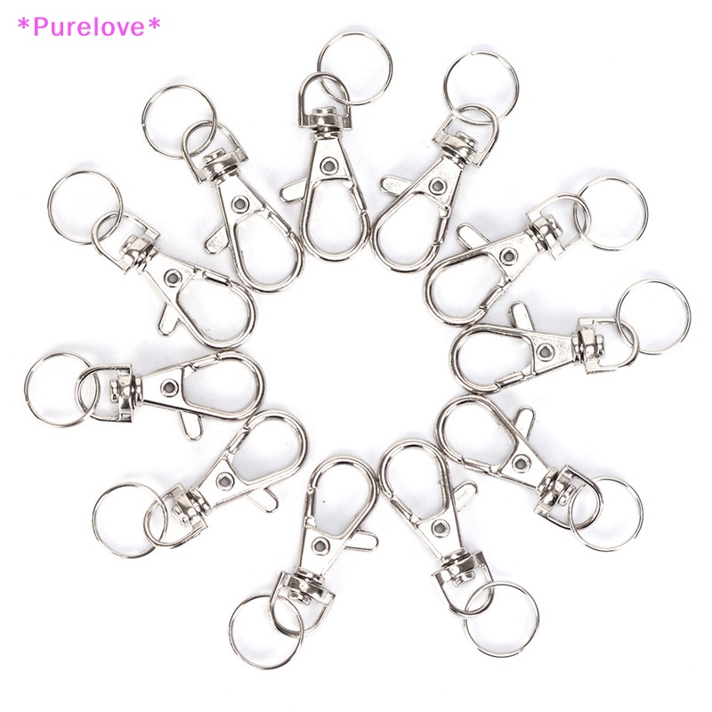 Set 10 Móc Khóa Màu Bạc Đa Năng Tiện Dụng Mới