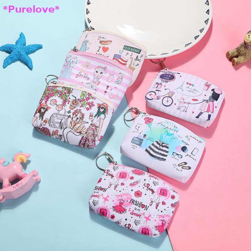 1 Ví Mini Đựng Tiền Xu Họa Tiết Hoạt Hình Dễ Thương Cho Nữ Mới