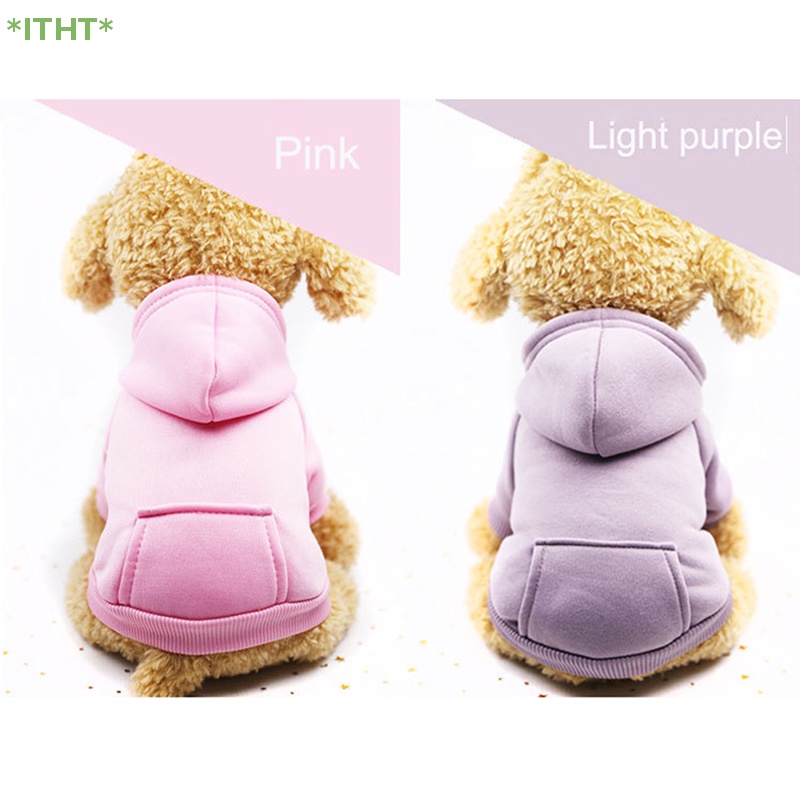 Áo Hoodie Màu Trơn Giữ Ấm Cho Thú Cưng Mới