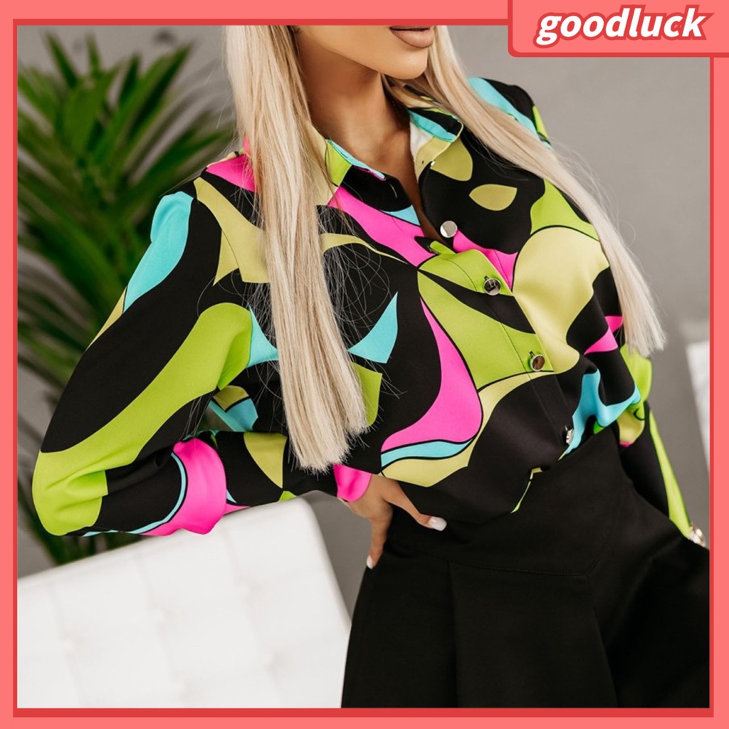 Áo Sơ Mi Tay Dài In Họa Tiết Đường Phố Thời Trang Xuân Thu Cho Nữ