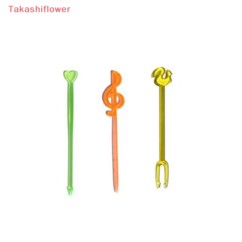 Set 50 / 100 Nĩa Ăn Trái Cây Họa Tiết Hoạt Hình Dễ Thương Cho Bé