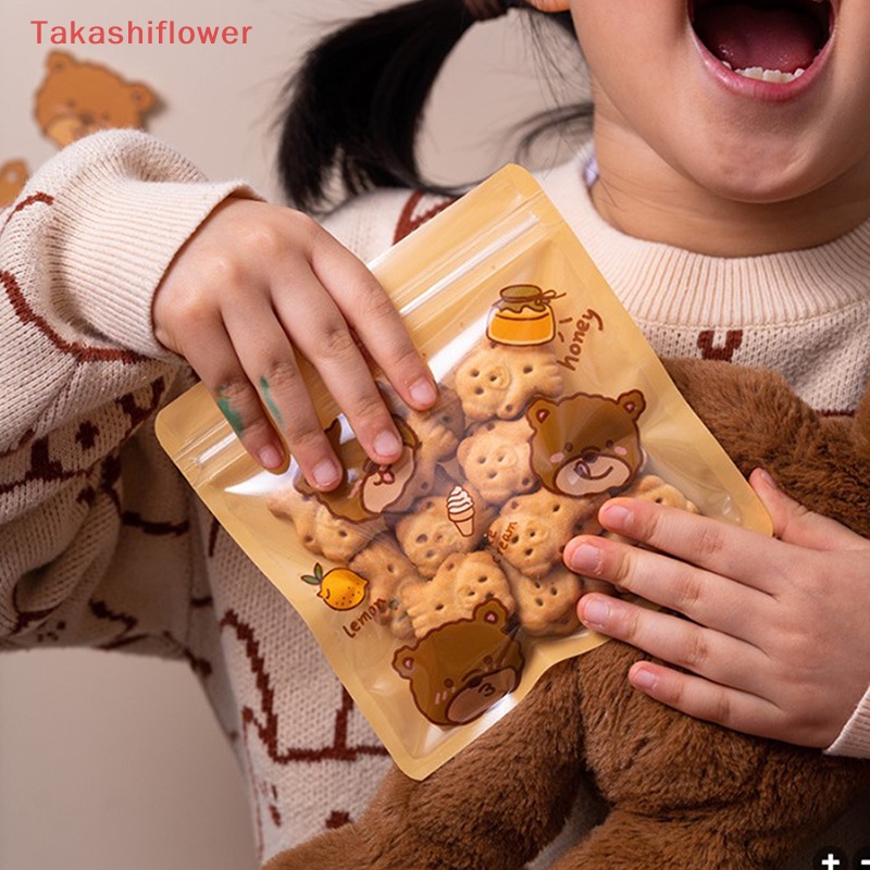 Set 10 Túi Đựng Bánh Kẹo Có Khóa Kéo Họa Tiết Hoạt Hình Dễ Thương