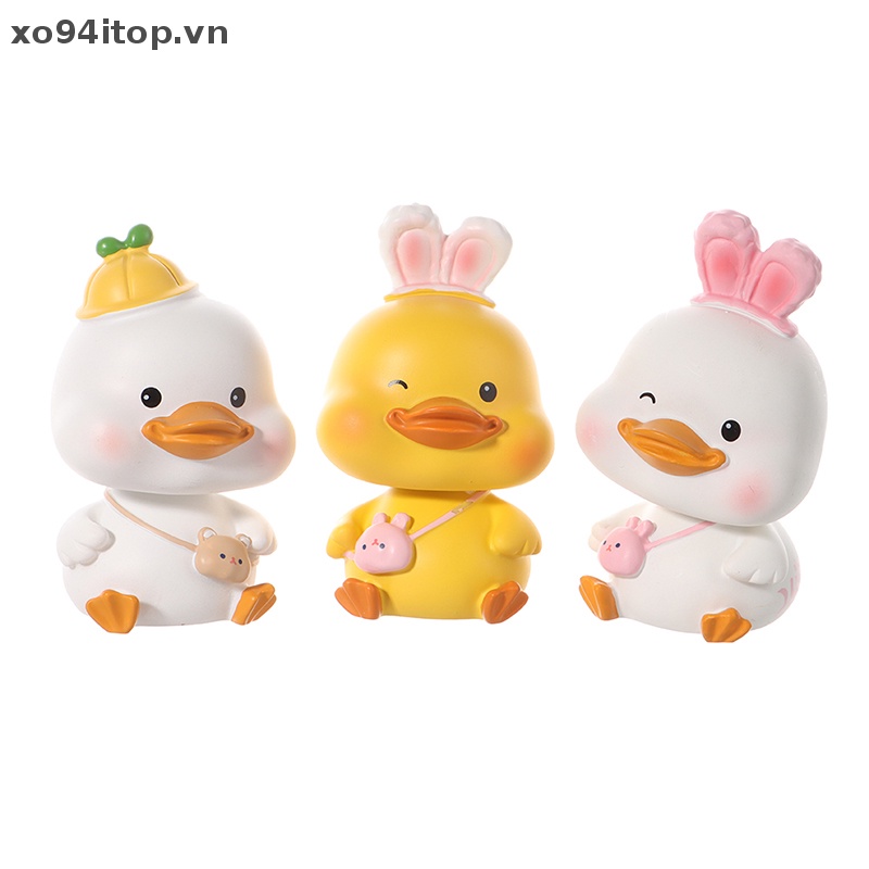 Mô Hình Chú Vịt Lắc Đầu Bằng Nhựa Resin Dễ Thương Trang Trí Xe Hơi