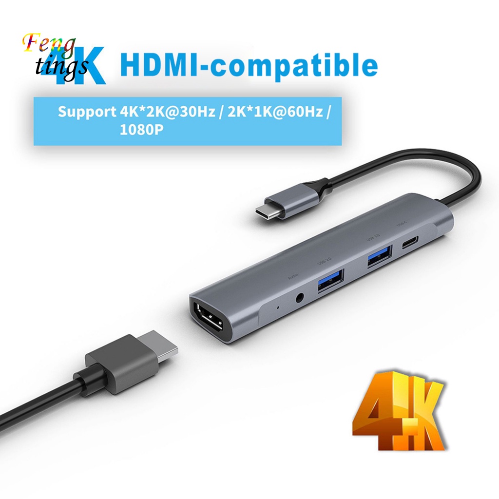 Bộ Chia Cổng USB 3.0 2.0 PD 3.5mm 5 Trong 1 TZA501