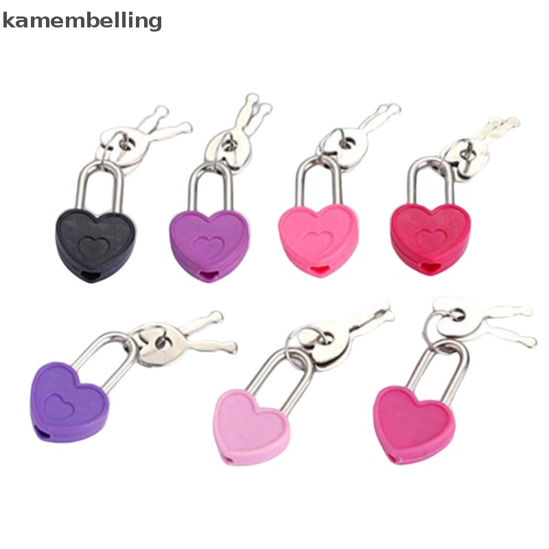 Ổ Khóa Mini Hình Trái Tim Kèm 2 Chìa Khóa Dùng Làm Đồ Trang Sức / Vali / Hộp Đựng Trang Sức / Du Lịch