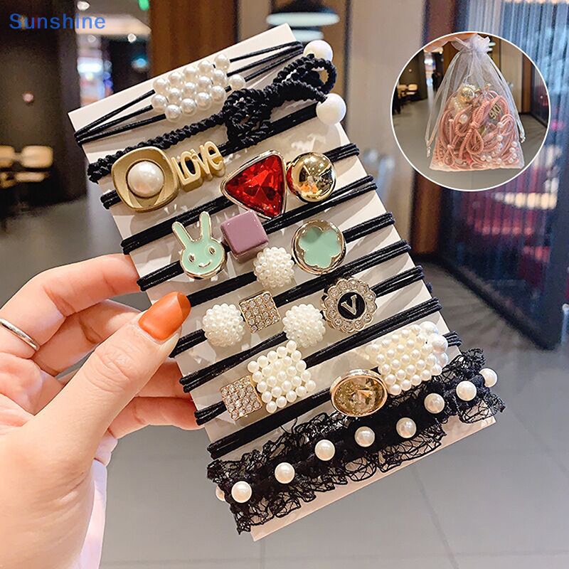 Set 11 Dây Cột Tóc Thắt Nơ Phong Cách Nhật Hàn Thời Trang Xinh Xắn