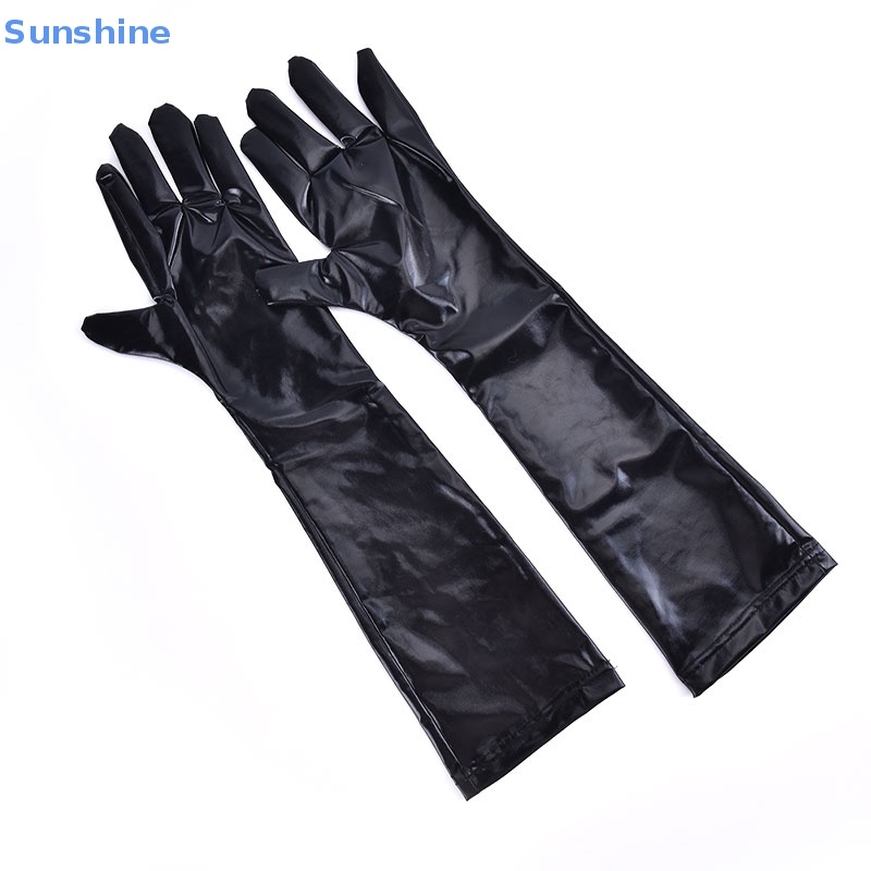 Găng Tay Da PU Dài Phong Cách Punk Hip Hop Cá Tính