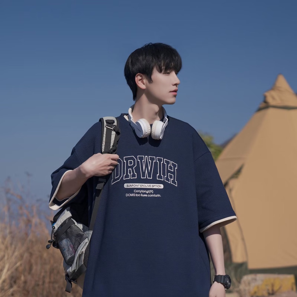 Áo Thun Tay Ngắn Cổ Tròn Dáng Rộng Thời Trang Mùa Hè Cho Nam